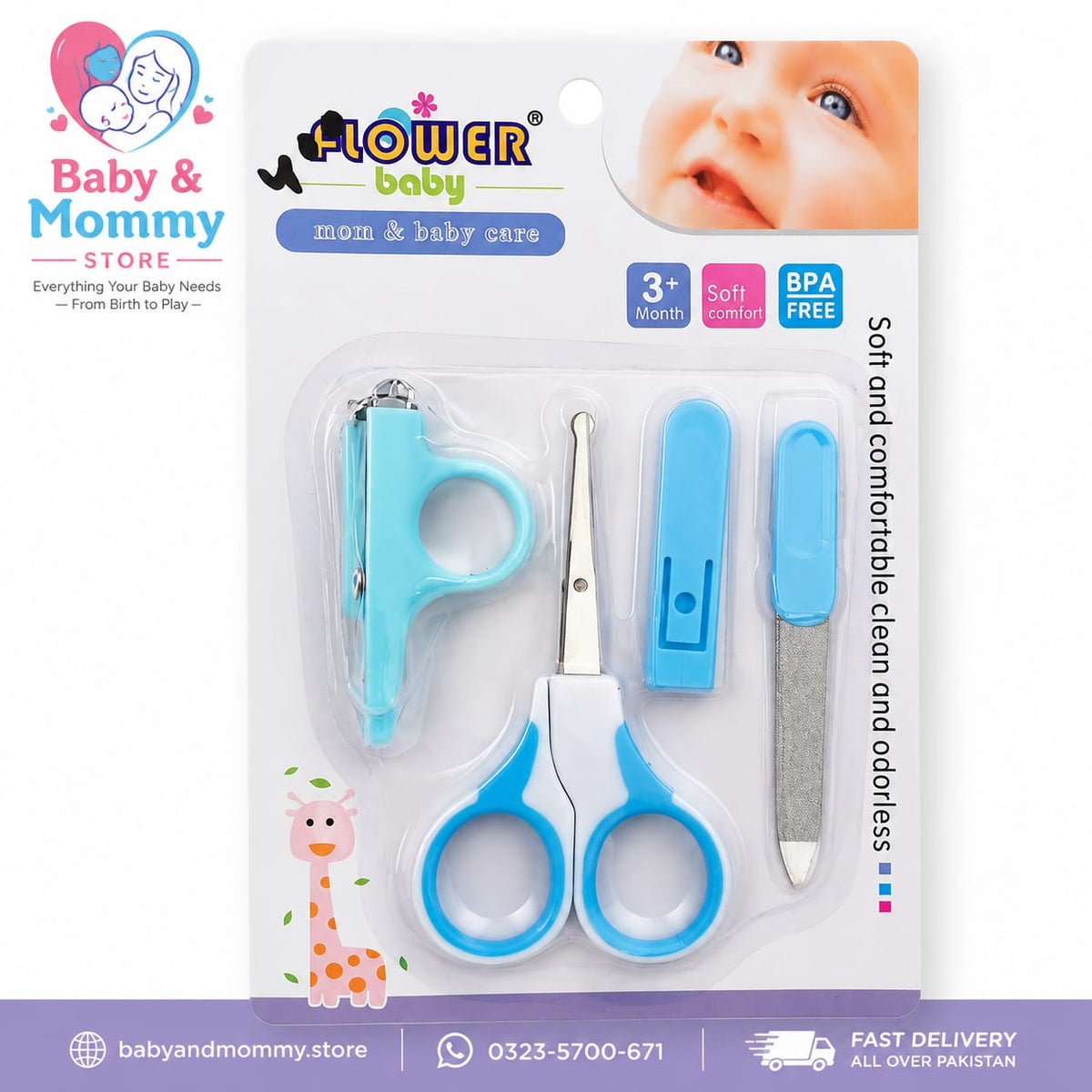 4 in 1 imported baby manicure set with nail cutter scissors nail filer and safety cap for newborn grooming