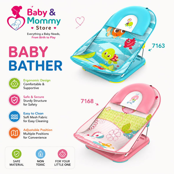 Baby Bather Bath Seat for Newborn & Infant | Soft Anti-Slip Baby Bath Support | Pakistan
