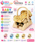Baby Carry Cot with Sun Canopy Mosquito Net Double Soft Padding Head Cushion for Newborn Pakistan