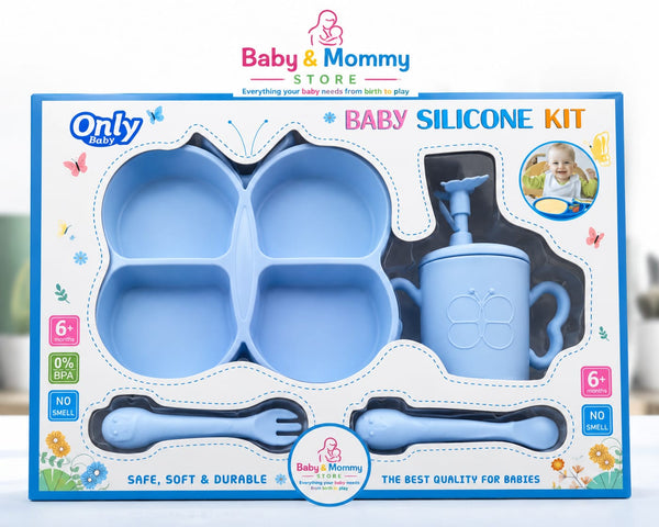 Baby Silicone Meal Set BPA-Free | Children's Feeding Training Set with Bowl, Plate & Cutlery