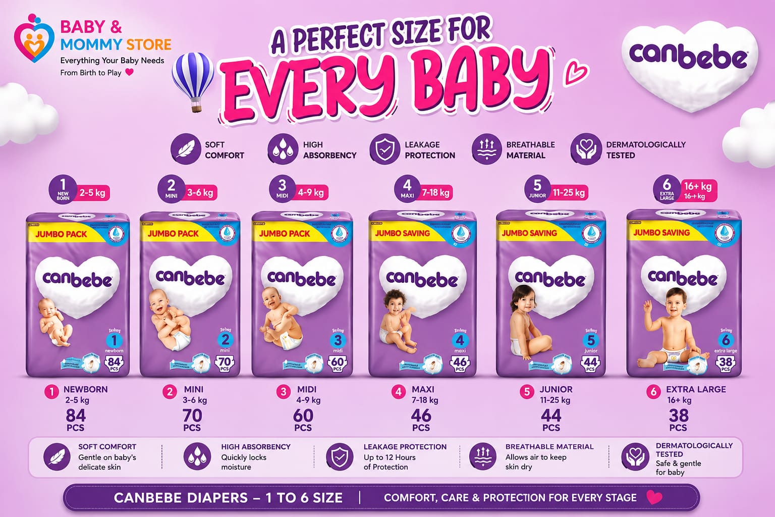 CANBABY JAMBO SIZE  1 TO 6