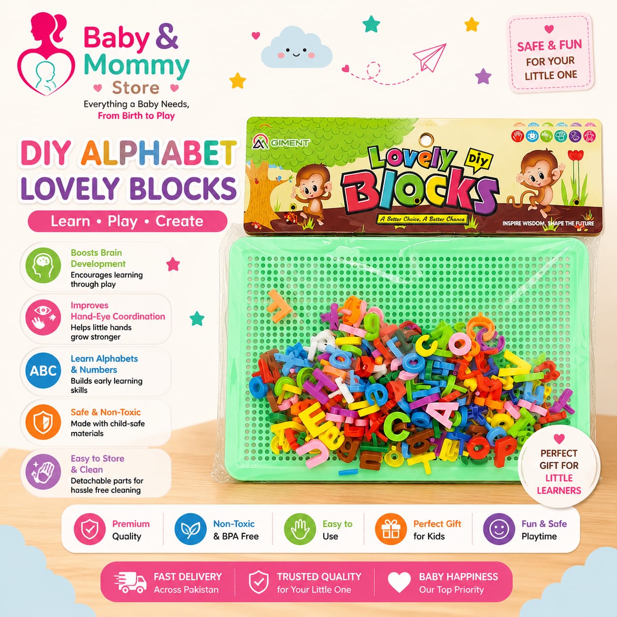 Creative Pegboard Puzzle Learning Toy for Kids - Educational Shape & Color Recognition Game, Unisex, 3+ Years