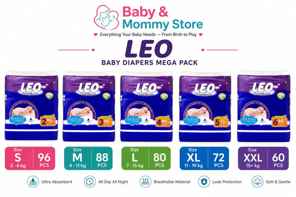 Leo Baby Diapers Mega pack | Soft & Leak Protection Disposable Diapers Pakistan