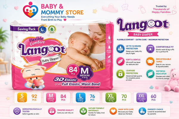 Langot Baby Diaper Mega Pack – Soft & Leak Protection | All Sizes