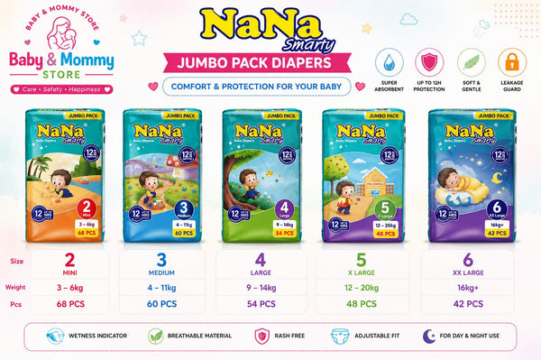NANA DAIPER JUMBO PACK ALL SIZES