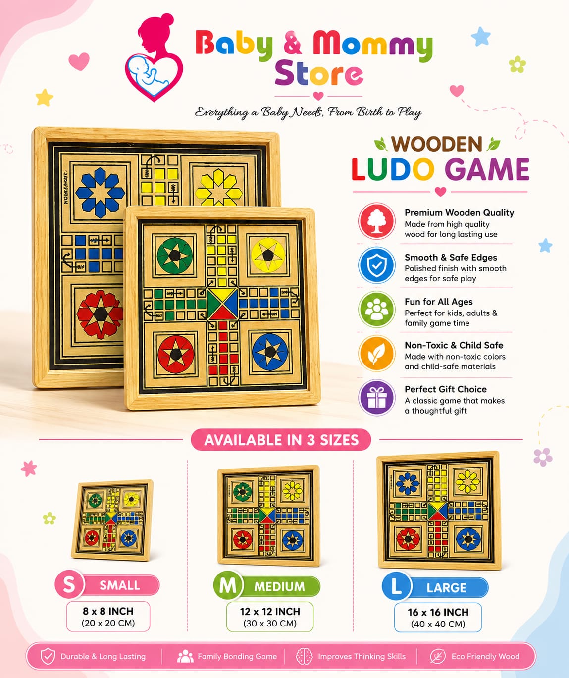Wooden Ludo Game