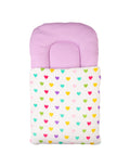 Bambies Heart Printed Pink Baby Carry Nest Hooded Newborn Sleeping Bag for 0 to 6 Months Pakistan