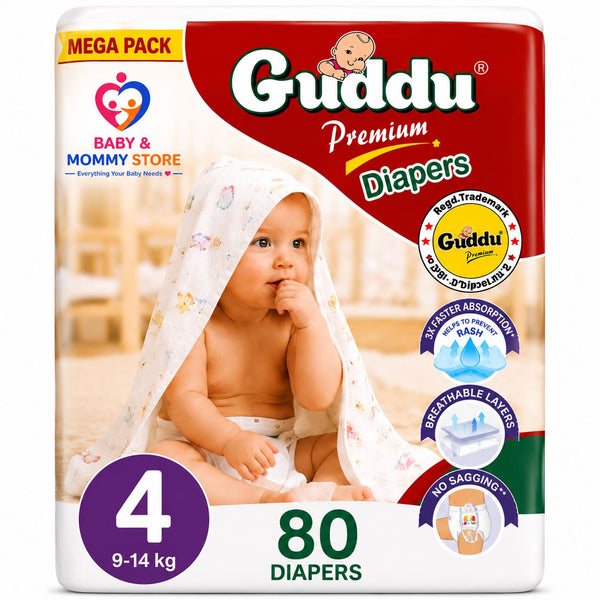 Guddu Baby Diaper Mega Pack – Soft & Leak Protection | All Sizes