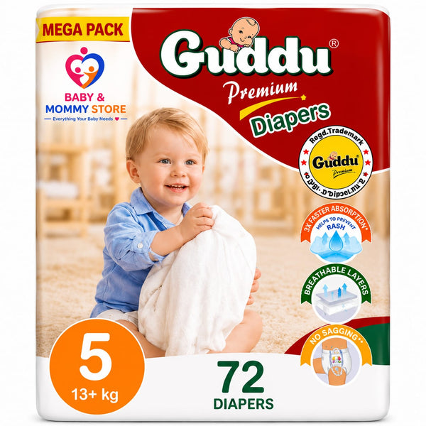 Guddu Baby Diaper Mega Pack – Soft & Leak Protection | All Sizes