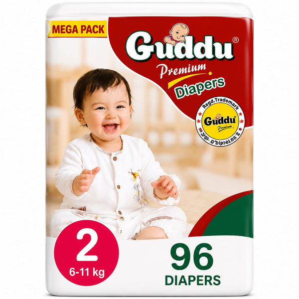Guddu Baby Diaper Mega Pack – Soft & Leak Protection | All Sizes
