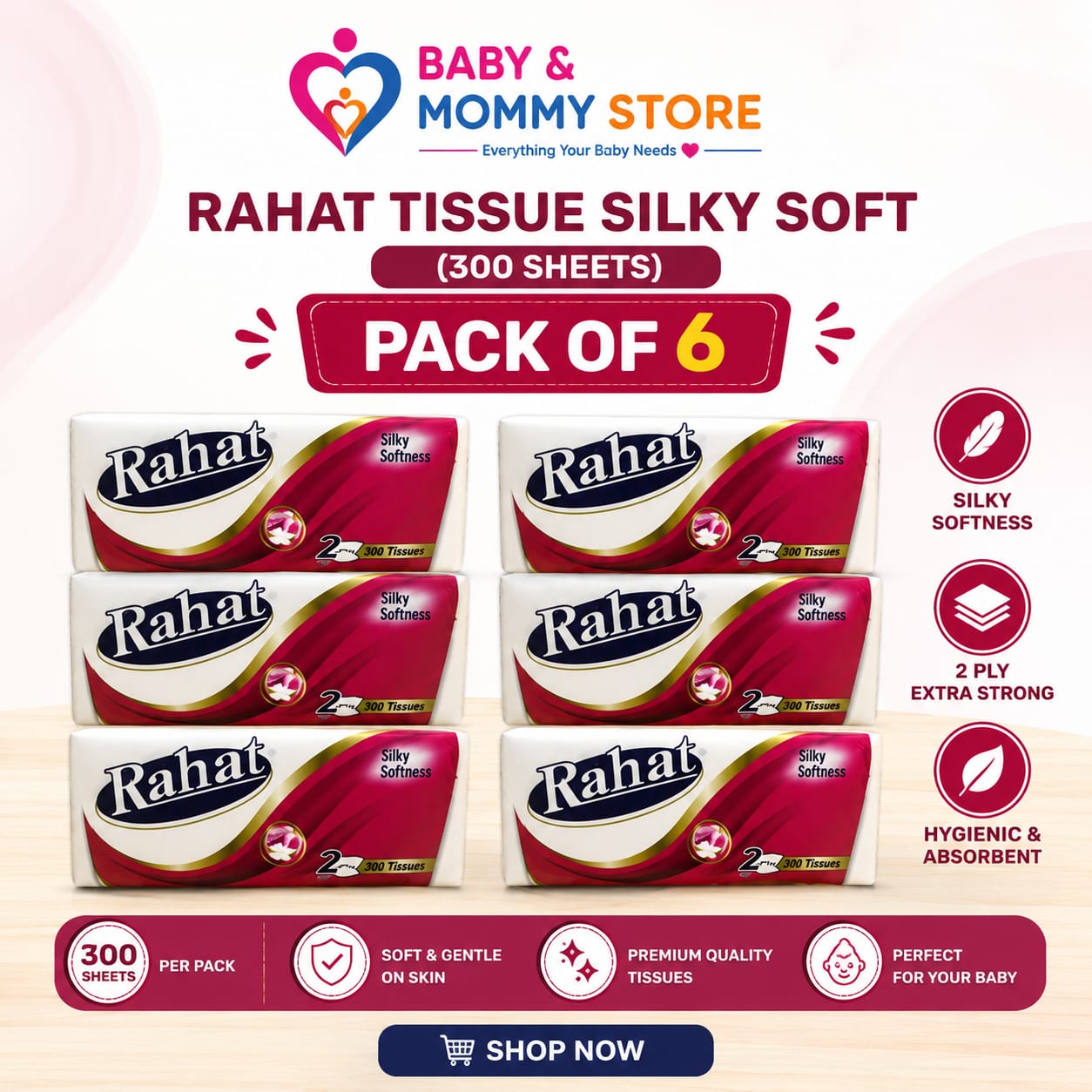 RAHAT TISSUE PACK OF 6