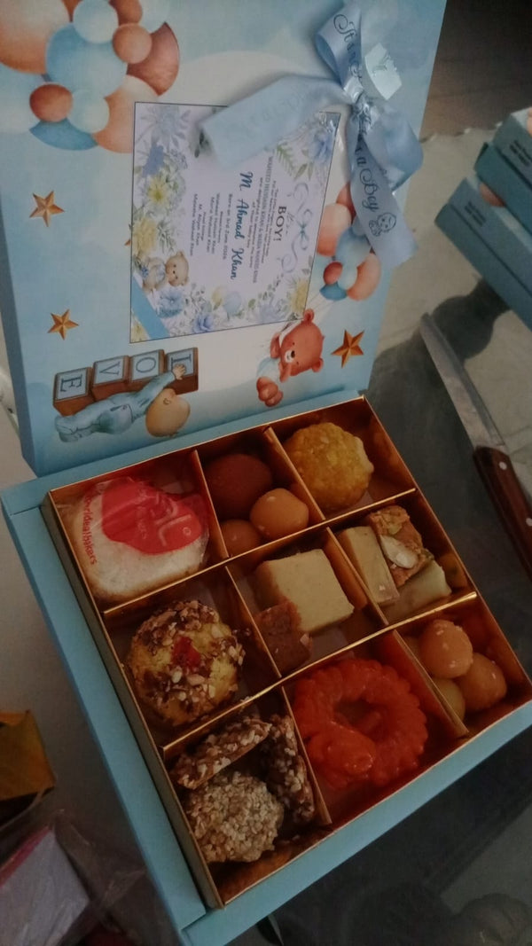 Customized Baby Birth Announcement Mithai & Sweet Boxes
