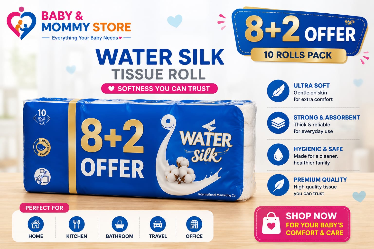 WATER SILK TISSUE ROLE 8+2
